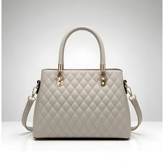 Generic Women's PU Leather Solid Shoulder Zipper Handbag (Grey)