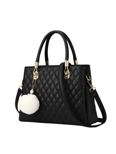 Generic Women's PU Leather Solid Shoulder Zipper Handbag (Black)