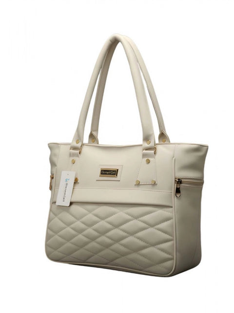 Generic Women's PU Leather Solid Shoulder Zipper Handbag (Cream)