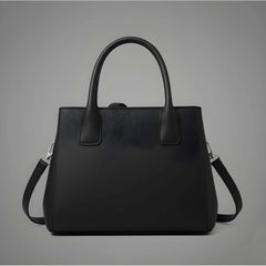 Generic Women's PU Leather Solid Shoulder Zipper Handbag (Black)