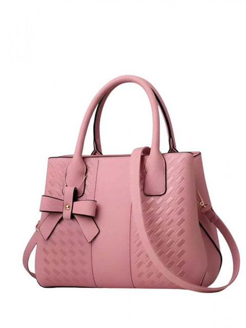 Generic Women's PU Leather Solid Shoulder Zipper Handbag (Pink)