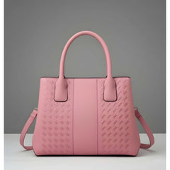 Generic Women's PU Leather Solid Shoulder Zipper Handbag (Pink)
