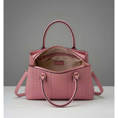 Generic Women's PU Leather Solid Shoulder Zipper Handbag (Pink)