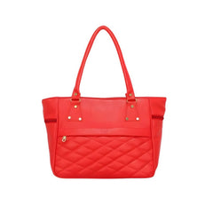 Generic Women's PU Leather Solid Shoulder Zipper Handbag (Red)
