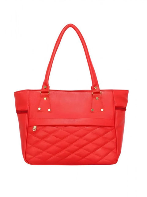 Generic Women's PU Leather Solid Shoulder Zipper Handbag (Red)