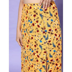 Generic Women's Polyester Floral Side Zip Skirt (Multicolor)
