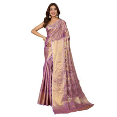 Generic Women's Jacquard Saree With Unstitched Blouse 5.5Mtr (Multicolor)