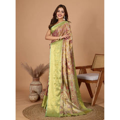 Generic Women's Jacquard Saree With Unstitched Blouse 5.5Mtr (Multicolor)