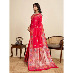 Generic Women's Faux_Banarasi_Silk Woven Saree With Unstitched Blouse 5.5Mtr (Red)