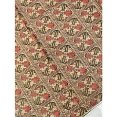 Generic Women's Tussar Silk Madhubani Saree With Unstitched Blouse 5.5Mtr (Black)