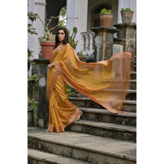 Generic Women's Silk_Blend Butti Pattern Saree With Unstitched Blouse 5.5Mtr (Mustard)