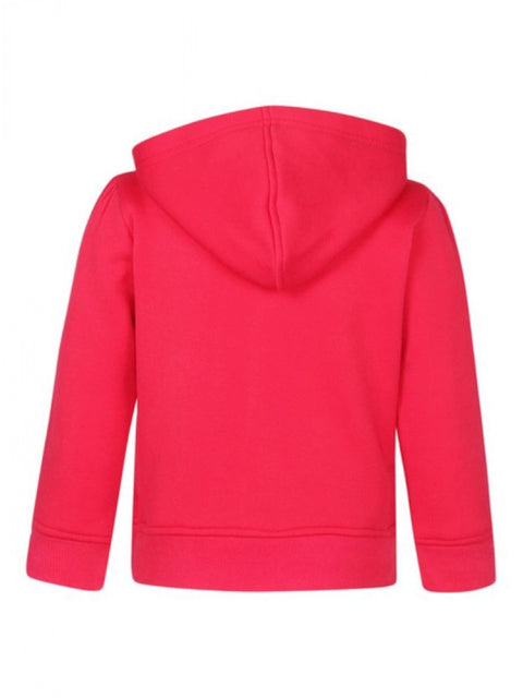 Generic Girl's Fleece Printed Long Sleeves Hoodie Jacket (Magenta)