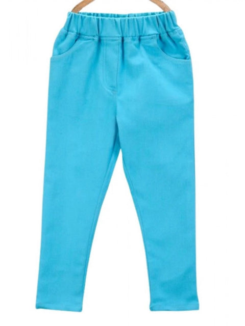 Generic Girl's Denim Solid Elasticated Jeggings cum Jeans (Blue)