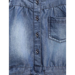 Generic Girl's Denim Embroidered Sleeveless Jumpsuit (Blue)