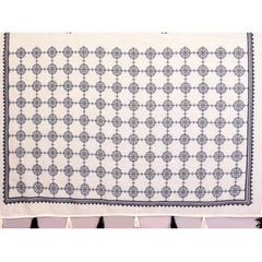 Generic Women's Linen Cotton Printed Saree With Unstitched Blouse 5.5Mtr (Off White)