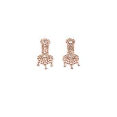 Women's Brass Silver Plated Drop Earrings (White)