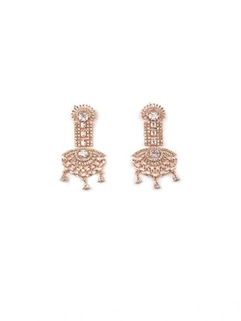 Women's Brass Silver Plated Drop Earrings (White)