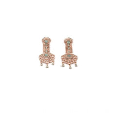 Women's Brass Silver Plated Drop Earrings (Turquoise)