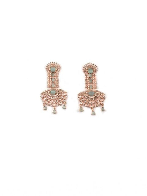 Women's Brass Silver Plated Drop Earrings (Turquoise)