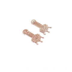Women's Brass Silver Plated Drop Earrings (Pink)