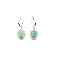 Women's Brass Silver Plated Pendant Set (Turquoise)