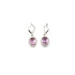 Women's Brass Silver Plated Pendant Set (Pink)