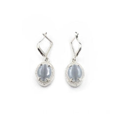 Women's Brass Silver Plated Pendant Set (Grey)