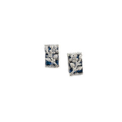 Women's Brass Silver Plated Pendant Set (Blue)