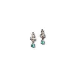 Women's Brass Silver Plated Necklace set (Turquoise)