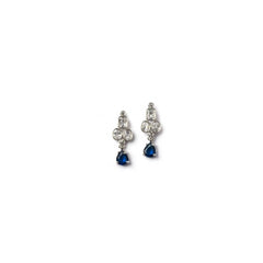 Women's Brass Silver Plated Necklace set (Blue)