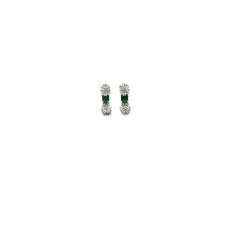 Women's Brass Silver Plated Necklace set (Green)