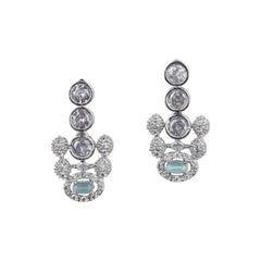 Women's Brass Silver Plated Necklace set (Turquoise)