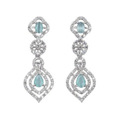 Women's Brass Silver Plated Necklace set (Turquoise)