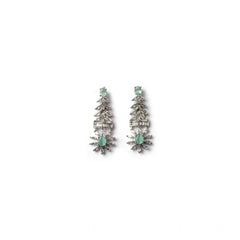 Women's Brass Silver Plated Necklace set (Turquoise)