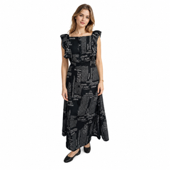 Women's Casual Crepe Sleeveless Dress (Black)