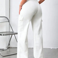 White 6 Pockets Cargo