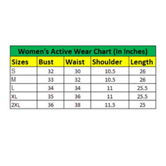 Women's Polyester Lycra Printed Sleeveless Active Wear (Multicolor)