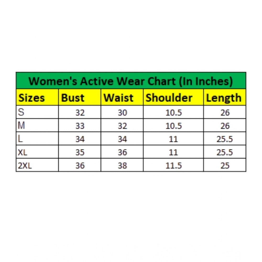 Women's Polyester Lycra Printed Sleeveless Active Wear (Multicolor)
