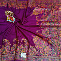Luxurious Pashmina Silk Saree featuring Intricate Kalka Weave