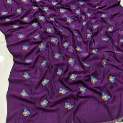 Butterfly Embroidered Mal Cotton Saree