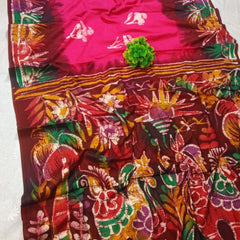 Pure Cotton Handbatick Saree