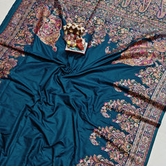 Luxurious Pashmina Silk Saree featuring Intricate Kalka Weave