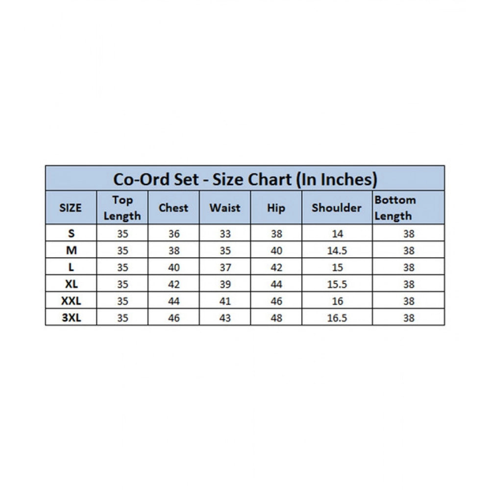 Women's Polyester Colour Blocking 3-4th Sleeve Co-Ord Set (Multicolor)