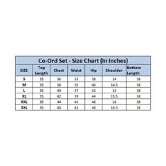 Women's Polyester Colour Blocking 3-4th Sleeve Co-Ord Set (Multicolor)