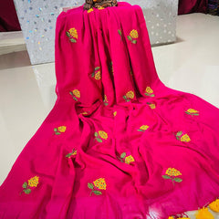 TRENDING PREMIUM MULL COTTON HAND EMBROIDERY SAREE