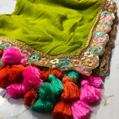 Fine 120 Count Mulmul Cotton Saree with Embroidered Zardosi Lace