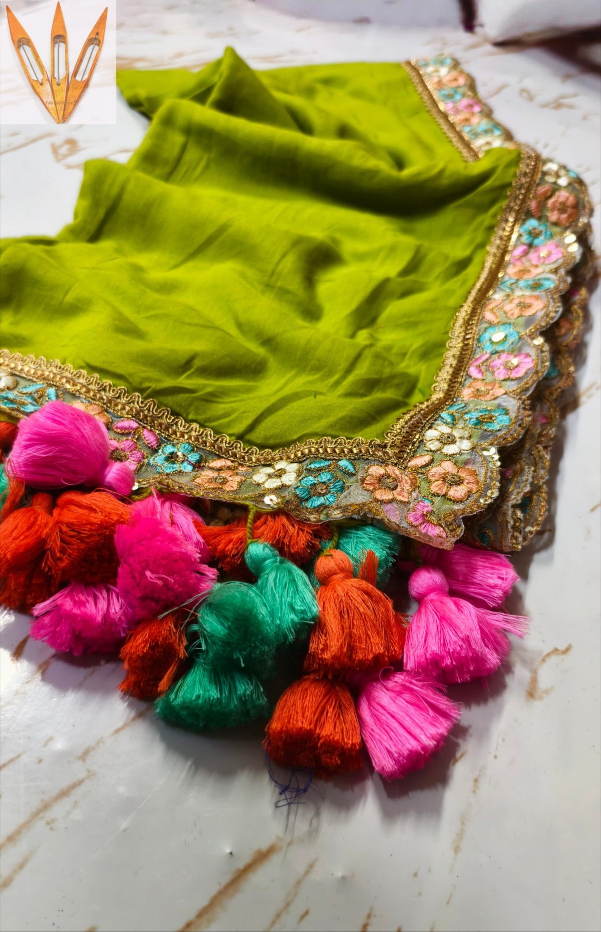 Fine 120 Count Mulmul Cotton Saree with Embroidered Zardosi Lace