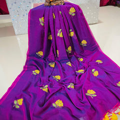 TRENDING PREMIUM MULL COTTON HAND EMBROIDERY SAREE
