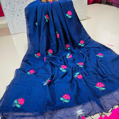 TRENDING PREMIUM MULL COTTON HAND EMBROIDERY SAREE