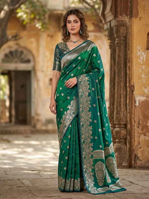 Super soft pure doulton lite weight open border banarasi Silk